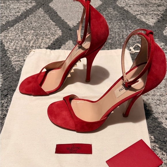 Valentino Red Ankle Strap Heels - Picture 3 of 8